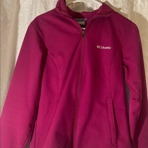 Columbia Pink Ski Jacket Water-Resistant High Collar